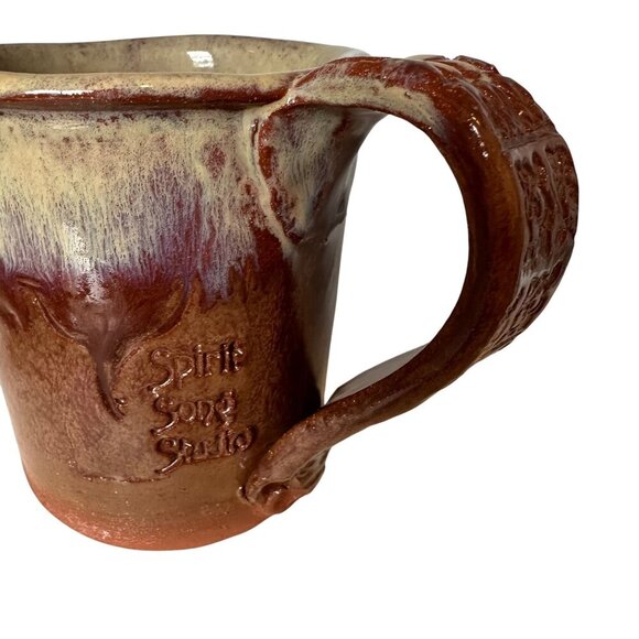 Spirit Song Studio Mug Redware Drip Glaze Cross Earthenware Mississippi 12 oz - Picture 3 of 16